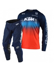 CONJUNTO TROY LEE DESIGNS 2021 MIX GP AIR  STAIN'D TEAM  & GP - NAVY / LARANJA